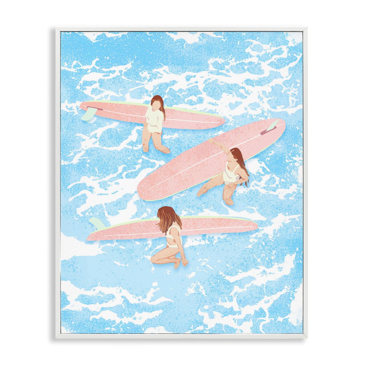 Stupell Industries Surfing Girls Trio Framed Giclee, design by Ziwei Li